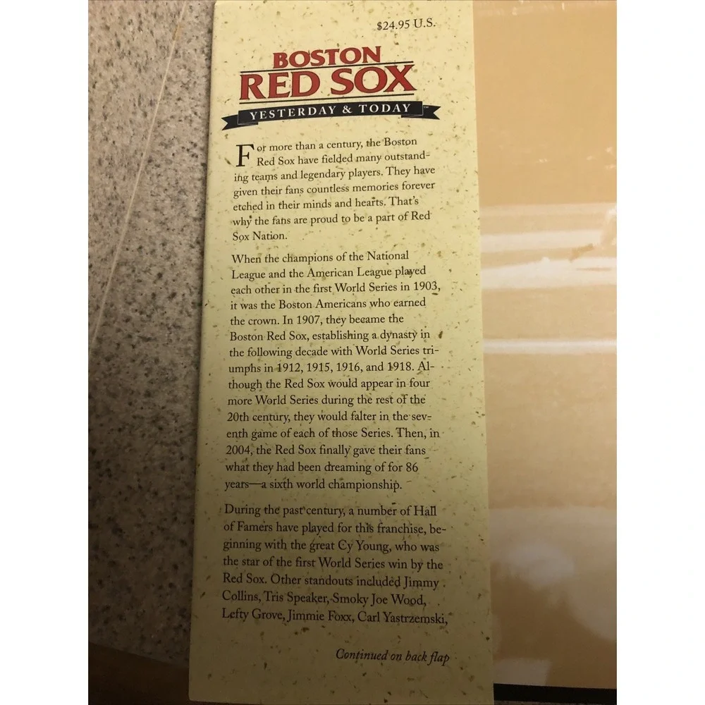 Boston Red Sox Yesterday& Today Hardcover Illustrated Book Nick Cafardo 2009